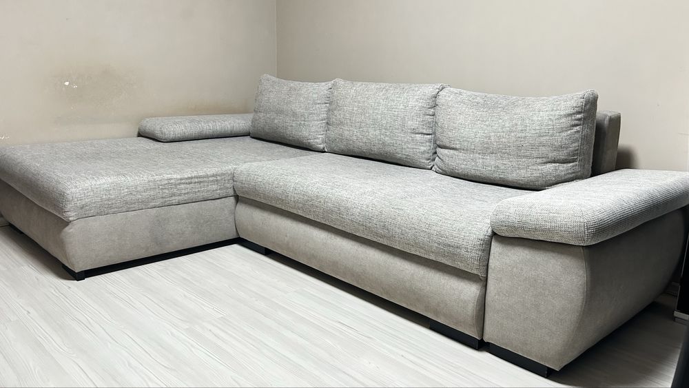 Разтегателен Ъглов Диван с Ракла за Съхранение