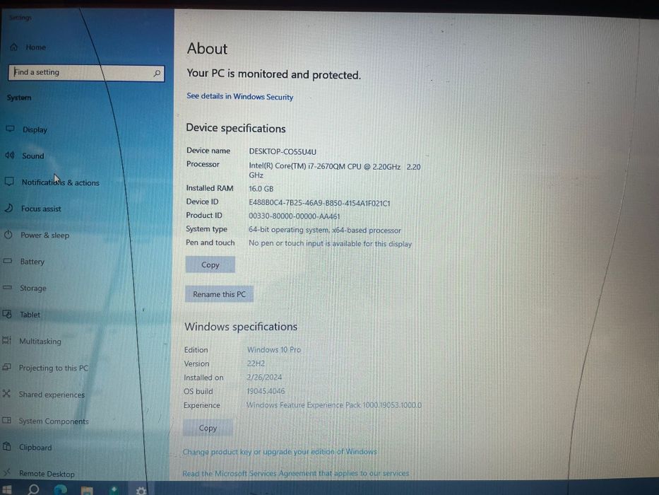 Laptop alienware i7