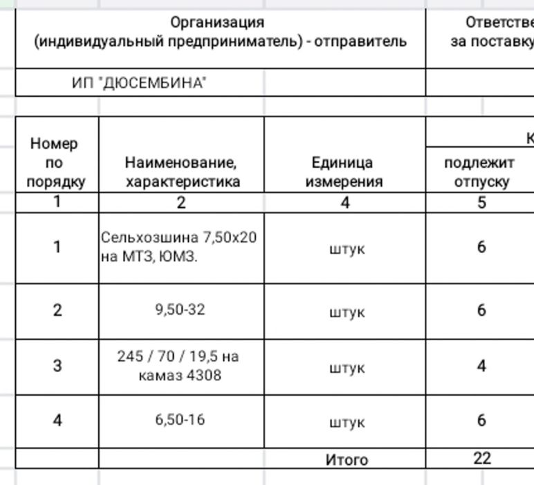 Продам новые шины на трактор