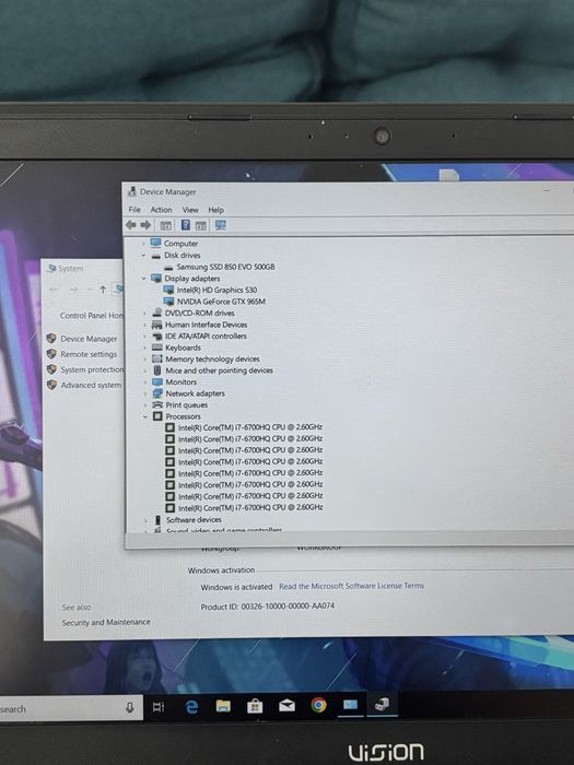 Laptop Gaming Clevo i7-6700HQ• 16gb ram• SSD Samsung 500gb• nvidia GTX