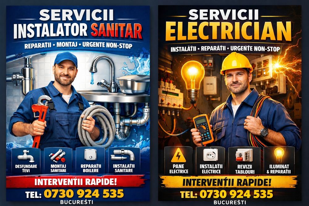 Instalator & Electrician București – Intervenții rapide NON-STOP