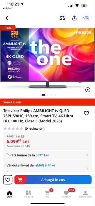 Televizor Philips  75’’ 189cm 4K ULTRA HD