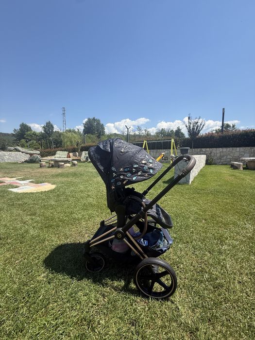 C Cybex Platinum e-Priam Jewels of Nature Пълен Комплект Бебешка Количка