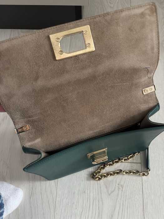 Geanta Furla verde cu auriu