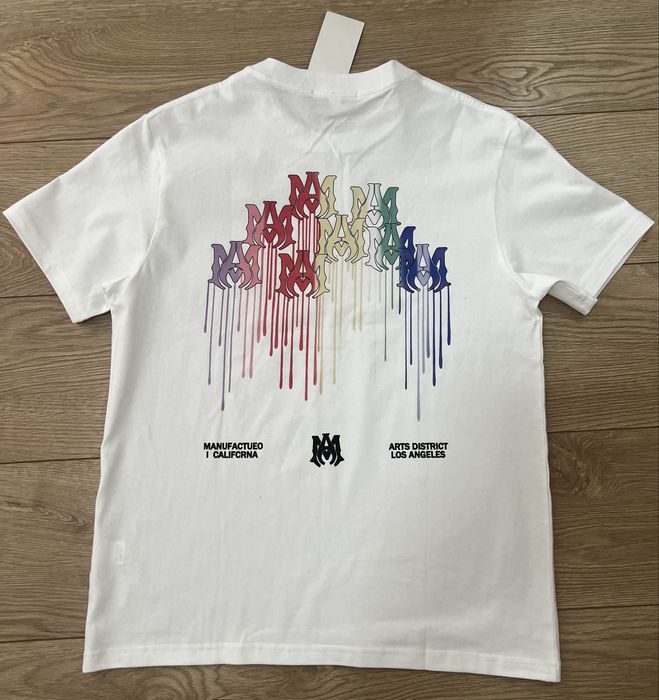 Tricou Amiri MA Bar Logo Rainbow Drip