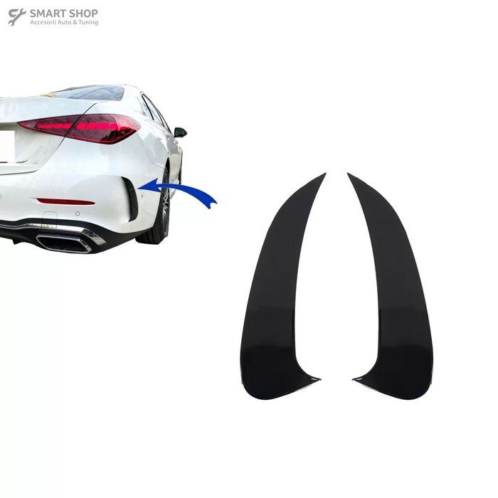 Ornamente bara spate flapsuri compatibil cu Mercedes C Class W206 Sport Line (2021-Up) Negru Lucios