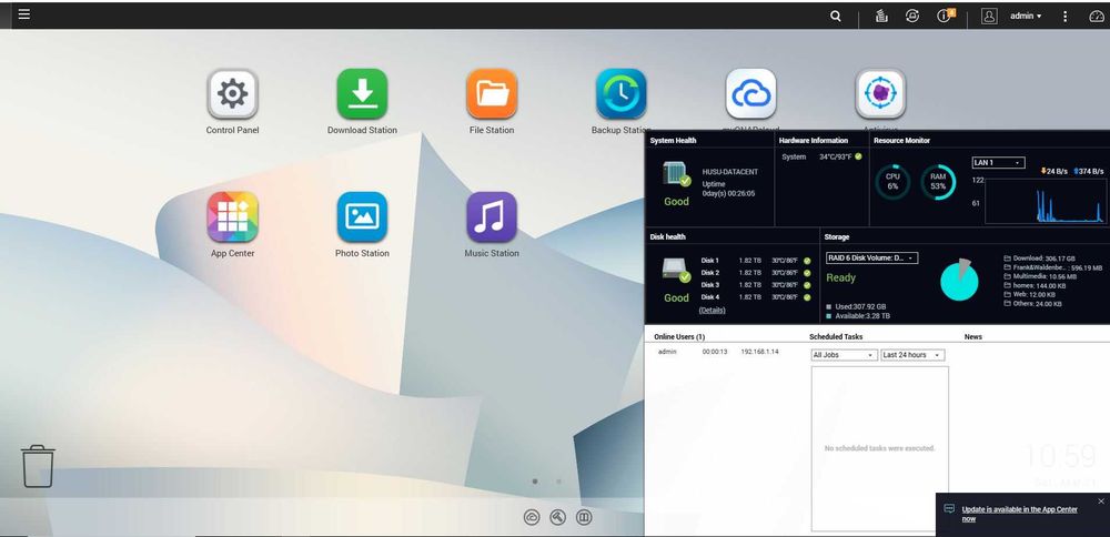 Server Fisiere NAS Qnap TS-420 cu 4 HDD de 2 TB Cloud Personal