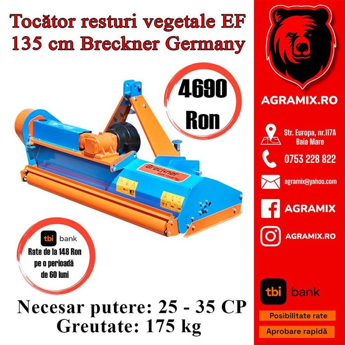 Tocatoare Breckner Germany resturi vegetale latime 1.35 m Agramix