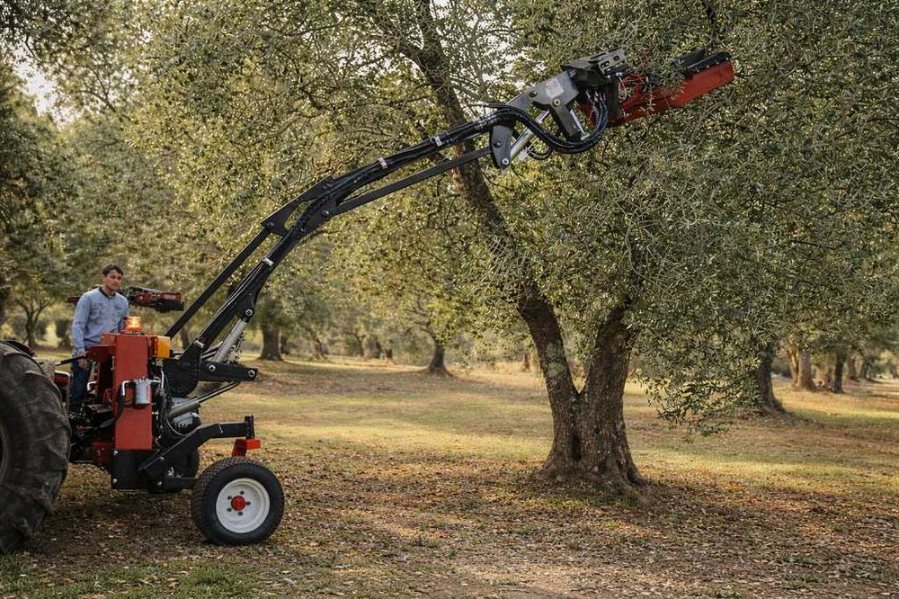 Scuturător cu braț pantograf pentru pomi fructiferi - nuci, alune