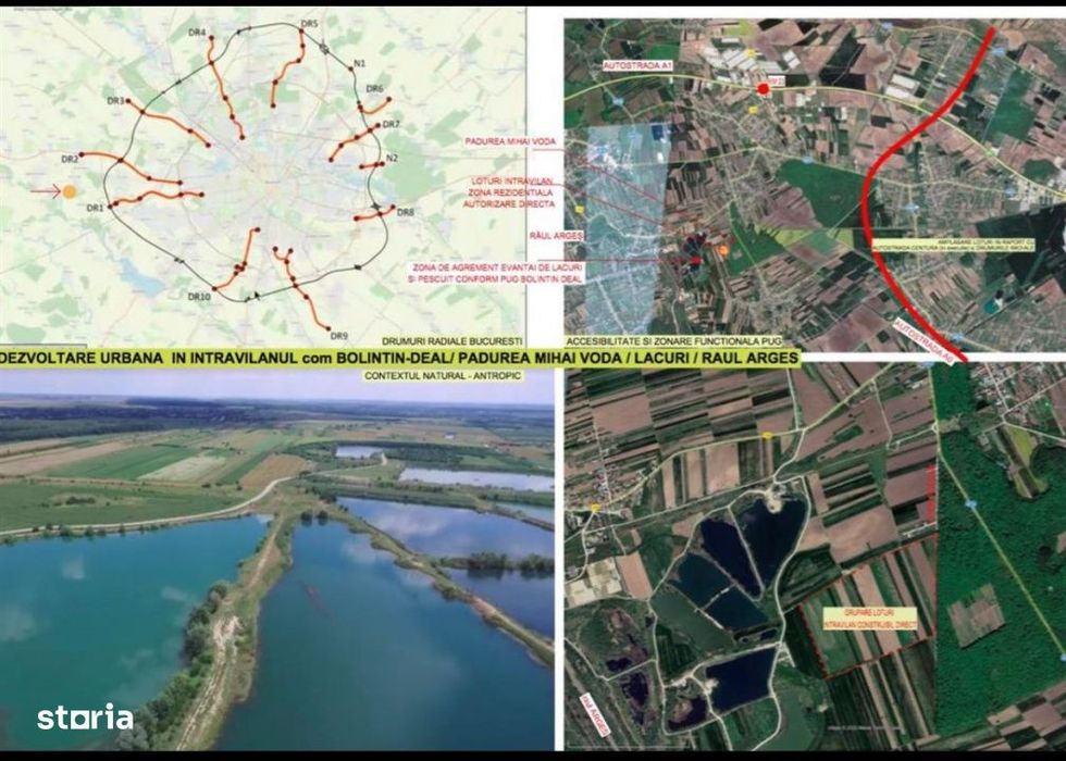 Teren 3.554 mp Bolintin Vale – deschidere la raul Arges – investit