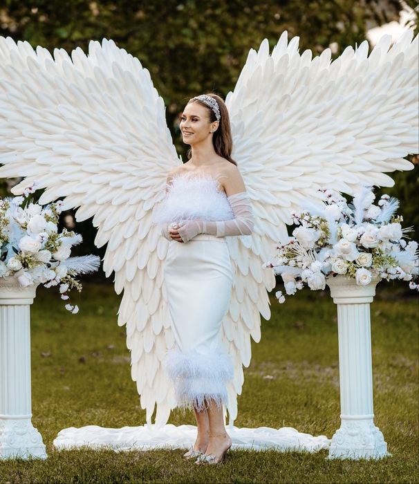 Rochie alba cu fulgi naturali