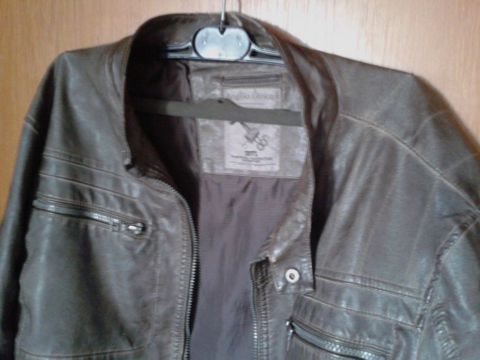 Geaca Angelo Litrico uzata piele ecologica, maro, mar. L barbati