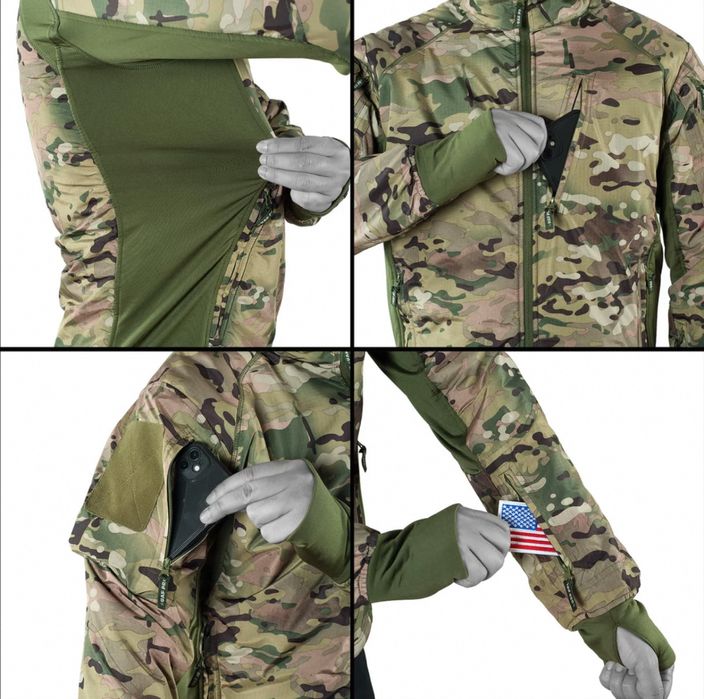 Тактическая куртка с капюшоном. Внутри флис. Ветровка