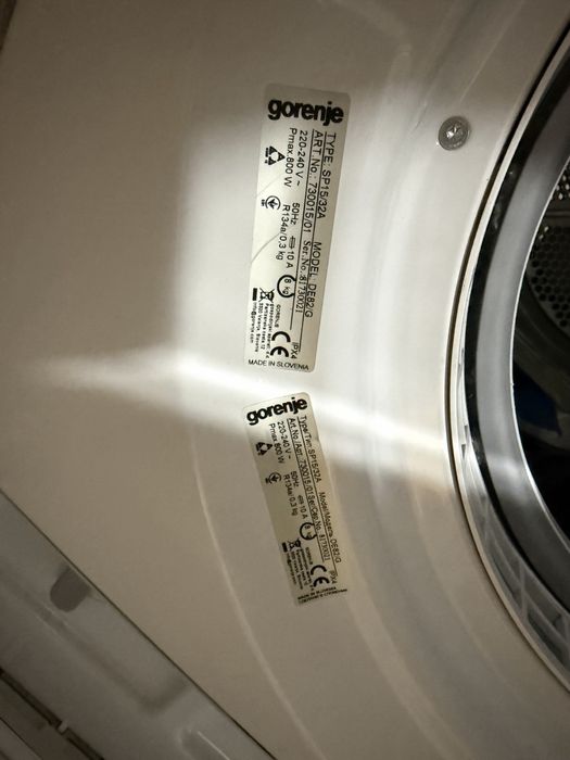 Uscător rufe Gorenje DE82/G 8 kg, pompă de căldură, Clasa A, WaveActive