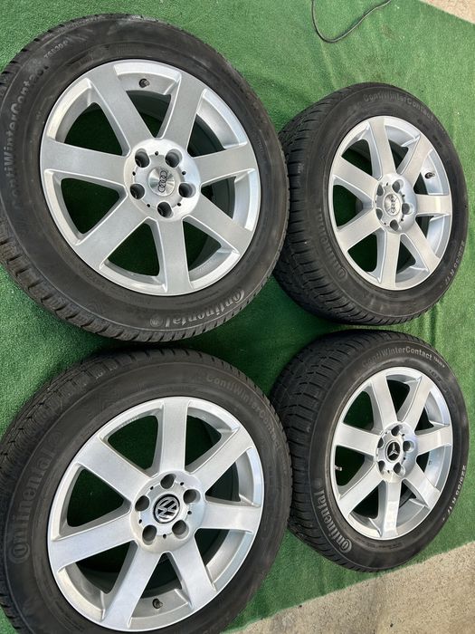 5х112 177,5j ET 28 за audi mercedes vw skoda seat със зимни гуми continental 225 55 17