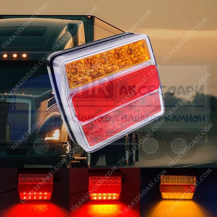 Комплект LED Диодни Стопове 12V Магнит Окабеляване Ремаркета Колесари