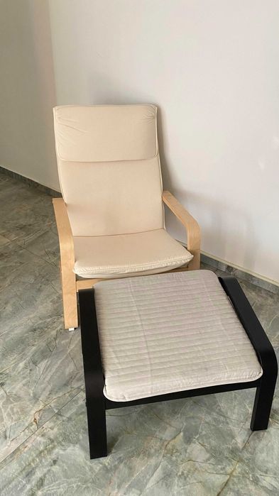 Sale POANG IKEA стилен изчистен стол + табуретка НОВИ!