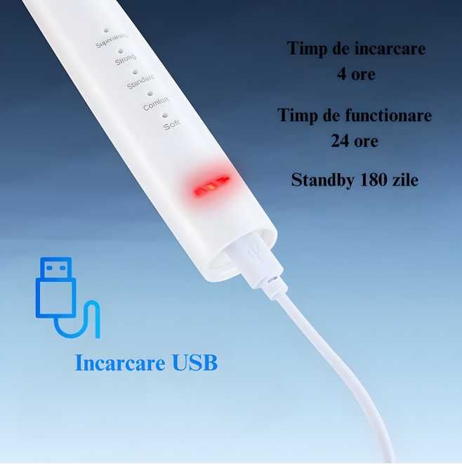 WellLuck 2 в 1 комплект за почистване на зъбите, четка за зъби и устройство за почистване на зъбен камък, бял цвят