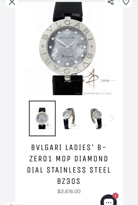 Ceas damă Bulgari B.Zero1 original cu diamante