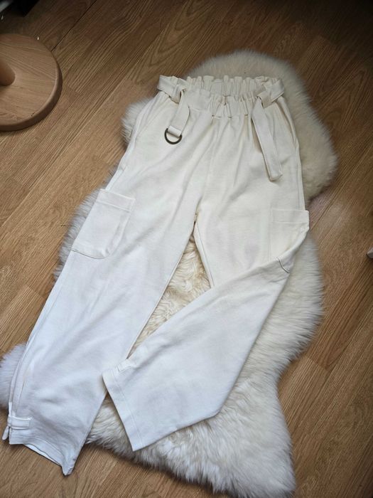 Pantaloni albi eleganti Zara 13-14 ani