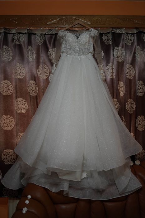 Rochie de mireasă A-line cu corset reglabil