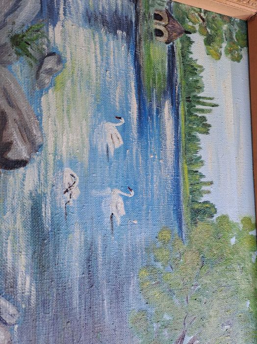 tablou pictura pe panza 44/31 cm semnat