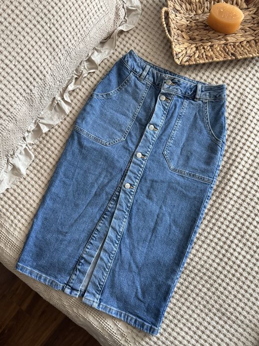 Юбки джинсовые ниже колен рМ