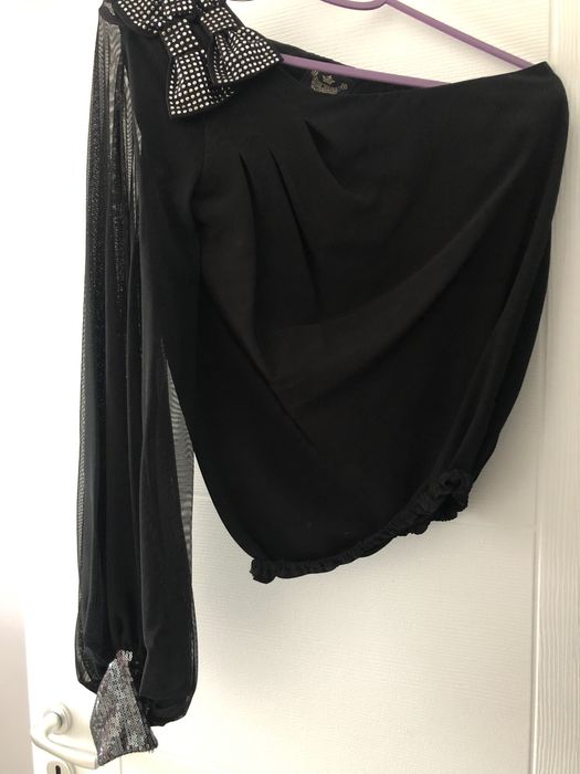 River Island топ черна блуза без едно рамо