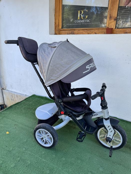 Триколка с въздушни гуми Lorelli - Speedy, Grey&Black