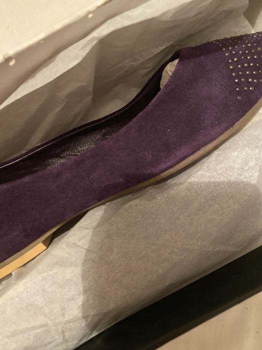 Balerini mov noi din piele naturala, masura 38/39 stil Marc Jacobs