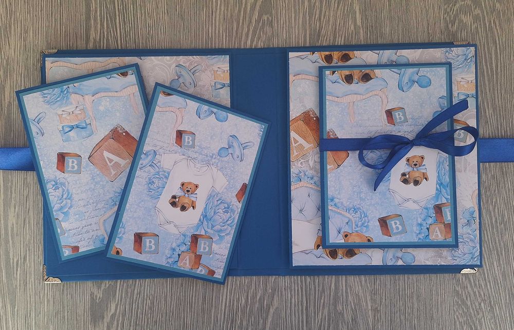 Подаръчен комплект "Малко мече" за момче, ръчна изработка /50.12