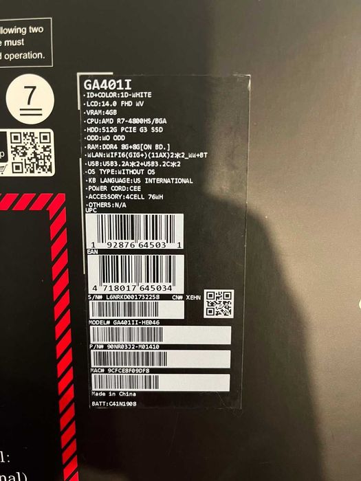 Лаптоп Asus ROG Zephyrus G14 GA401II