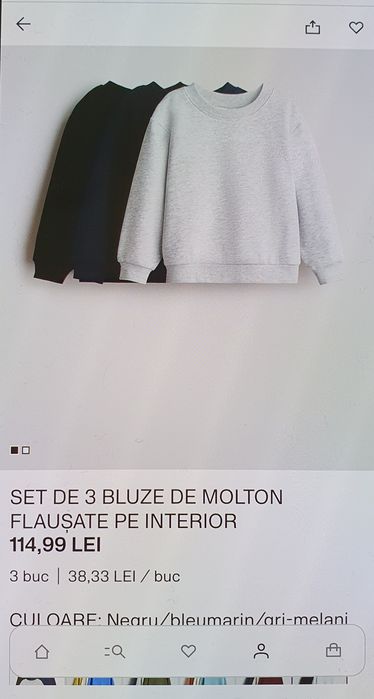 Lot 5 hanorace flausate H&M mărimea 4-6 ani