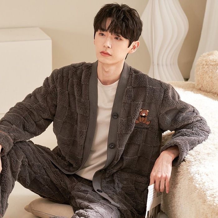 Флисовый костюм пижама теплая