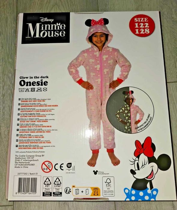 Дисни Minnie Mouse  светещ в тъмното гащеризон, размер 122/128