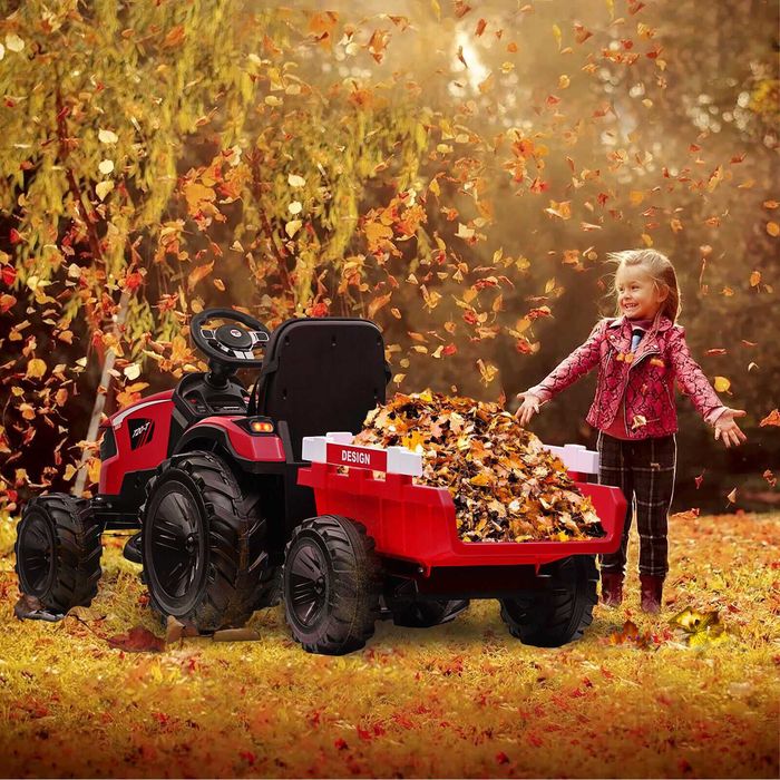 Акумулаторен Трактор Digger 24v батерия Висока версия с ремарке