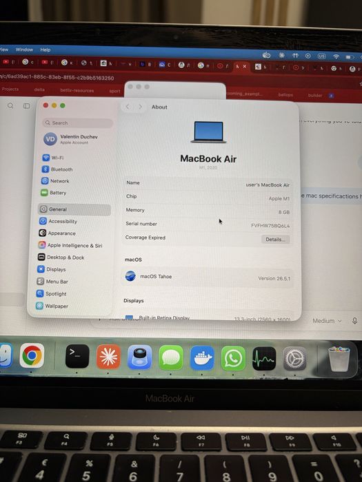 Macbook Air M1 8 RAM 256 SSD