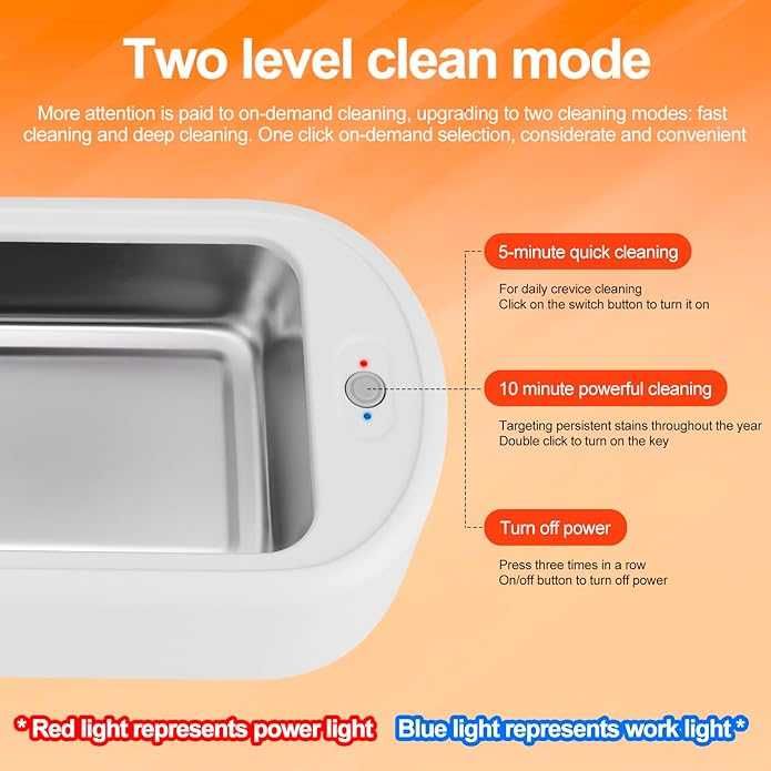 Curățător cu ultrasunete 45000Hz pt ochelari, ceasuri, bijuterii