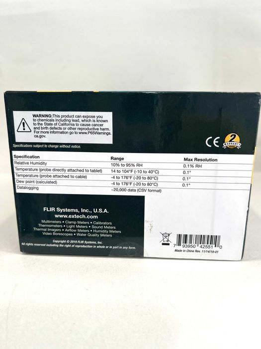 Inregistrator EXTECH RH 550  de umiditate/temperatura,NOU/Sigilat!