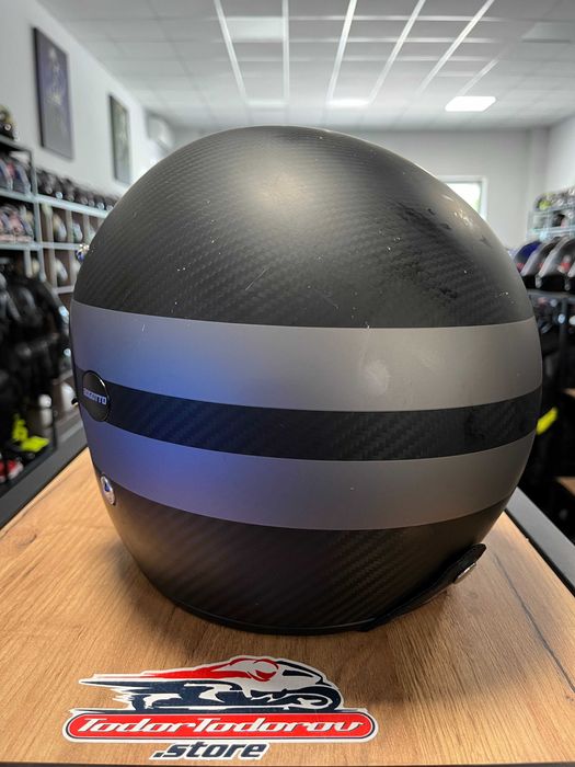 Чопър скутер мото каска BOGOTTO ZEUS Carbon ,М 57-58см, тегло 900гр.