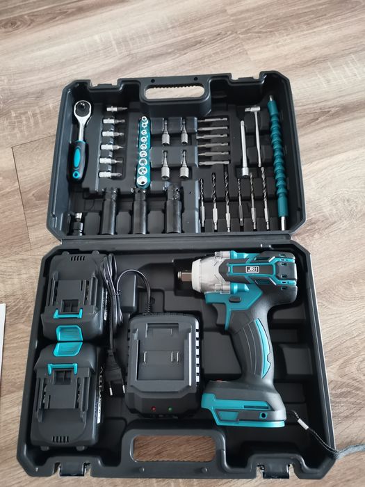 Pistol Impact cu 2 Acumulatori 48V 4Ah – Cheie Electrica Puternica pentru Demontare si Strangere Suruburi