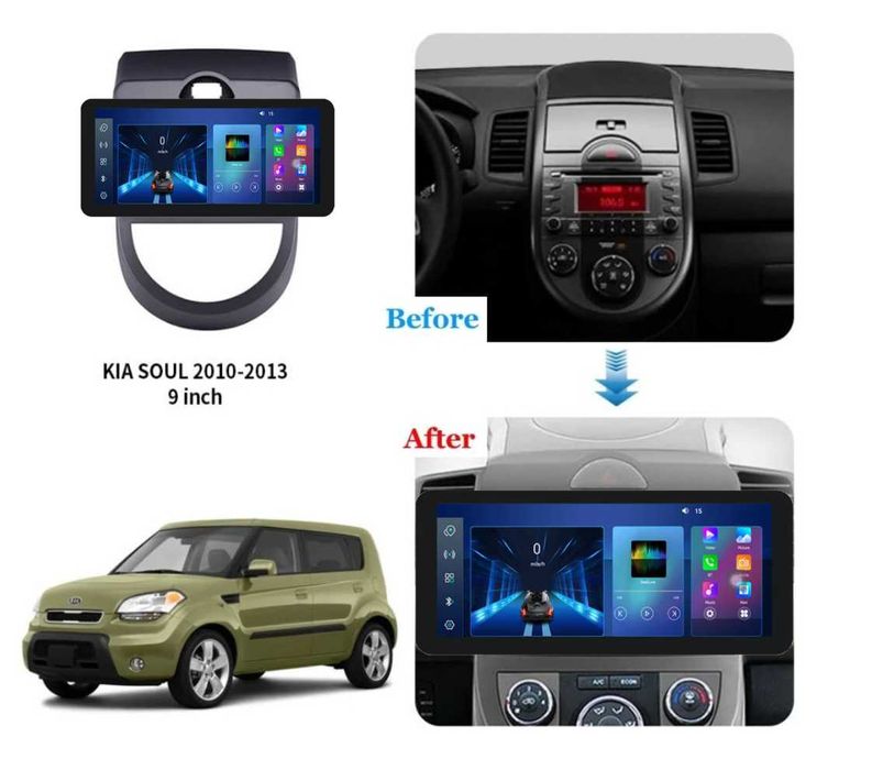 KIA SOUL 2010- 2013 - 9" андроид навигация , 9634