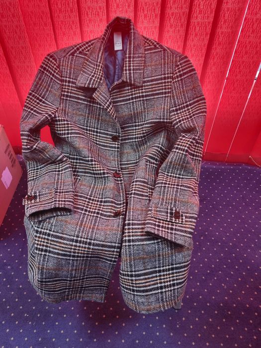 s.Oliver Palton Cadrilat din Lana, Marimea M, Nou cu Eticheta