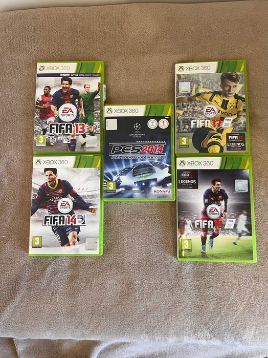 Set 5 Jocuri Football Xbox 360 (Fifa+Pes)