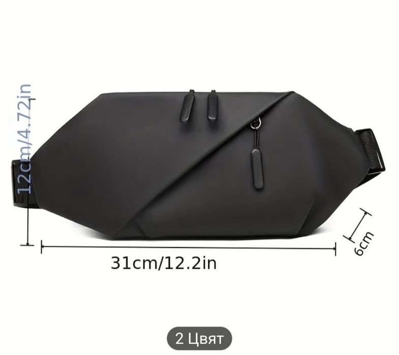 ТОП модел чантичка за кръст / диагоналка / паласка  / водоустойчива / черна