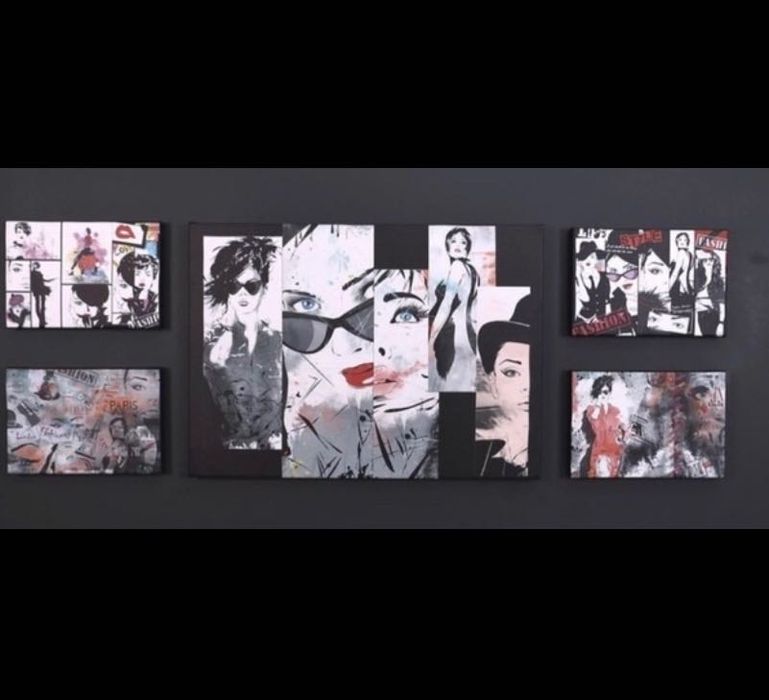 Картинно пано от 5 картини 130/50см с фешън дизайн