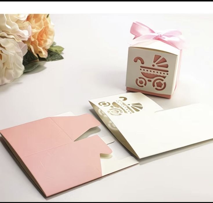 Бонбоньерки коробочки розовые