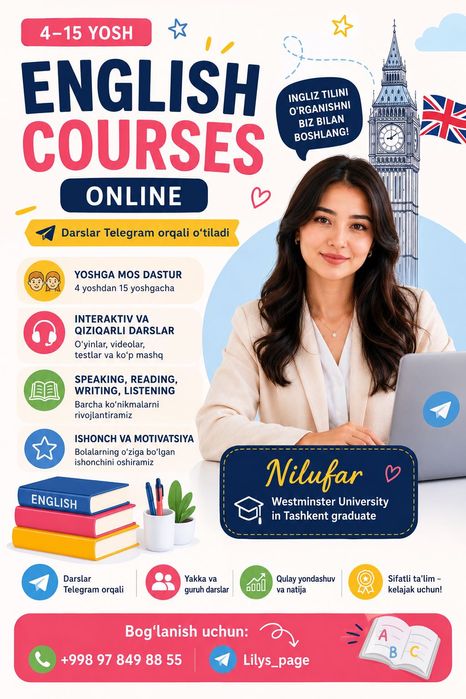 Online Ingliz tili kursi