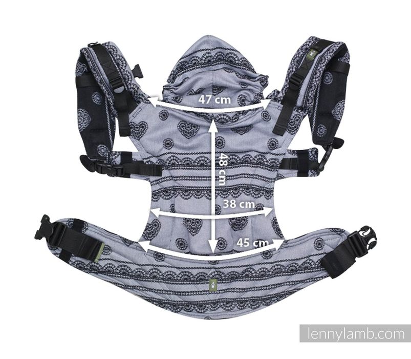 Sistem ergonomic Lenny Lamb TODDLER Silver Butterfly, 100% bumbac, Se