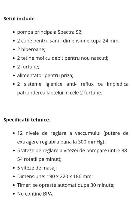 Pompa san electrica dubla Spectra S2